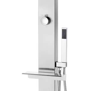 vidaXL Garden Shower with Grey Base 225 cm Stainless Steel - Giant Lobelia