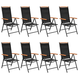 9 Piece Garden Dining Set Aluminium Black - Sturdy and Stylish - Giant Lobelia