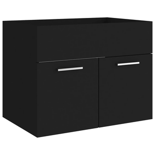 vidaXL Sink Cabinet with Built-in Basin Black Engineered Wood - Giant Lobelia