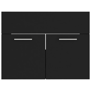 vidaXL Sink Cabinet with Built-in Basin Black Engineered Wood - Giant Lobelia