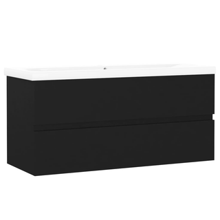 Sink Cabinet with Built-in Basin Black Engineered Wood - Giant Lobelia