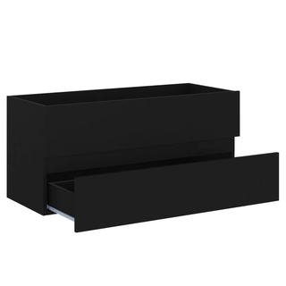 Sink Cabinet with Built-in Basin Black Engineered Wood - Giant Lobelia