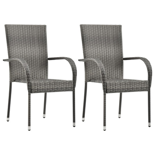 3 Piece Garden Dining Set Grey - Giant Lobelia