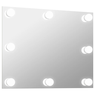 vidaXL Wall Frameless Mirror with LED Lights Rectangular Glass - Giant Lobelia