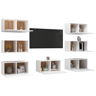 vidaXL TV Cabinets 7 pcs White 30.5x30x60 cm Engineered Wood - Giant Lobelia