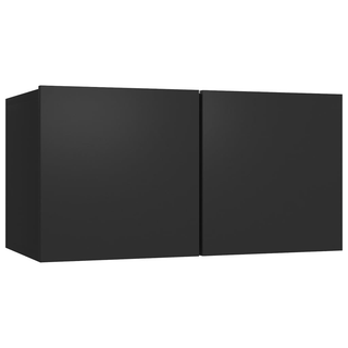 4 Piece TV Cabinet Set Black Engineered Wood - Giant Lobelia