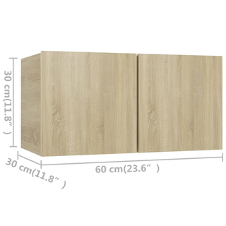 10 Piece TV Cabinet Set Sonoma Oak Engineered Wood - Giant Lobelia