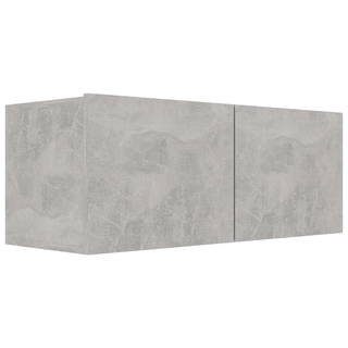 vidaXL 8 Piece TV Cabinet Set Concrete Grey Engineered Wood - GIANT LOBELIA