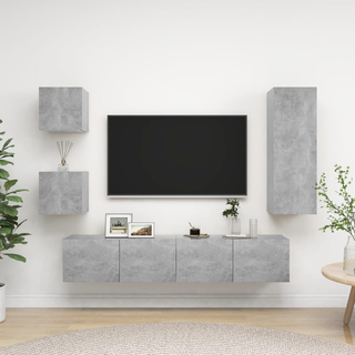 5 Piece TV Cabinet Set Concrete Grey - Giant Lobelia