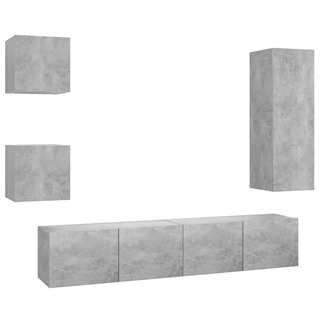 5 Piece TV Cabinet Set Concrete Grey - Giant Lobelia