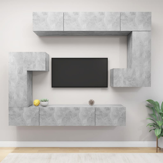 8 Piece TV Cabinet Set Concrete Grey - Giant Lobelia