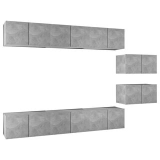 TV Cabinets 8 pcs Concrete Grey Engineered Wood - Giant Lobelia