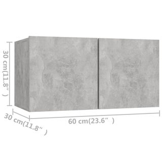 TV Cabinets 8 pcs Concrete Grey Engineered Wood - Giant Lobelia