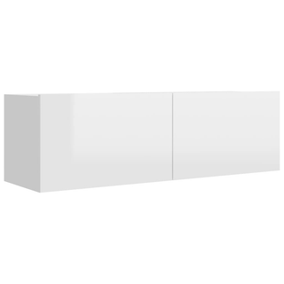 3 Piece TV Cabinet Set High Gloss White Engineered Wood - Giant Lobelia