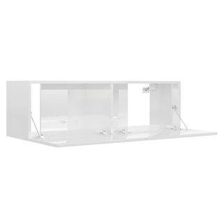 3 Piece TV Cabinet Set High Gloss White Engineered Wood - Giant Lobelia