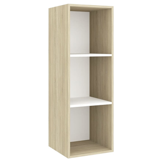3 Piece TV Cabinet Set White and Sonoma Oak Engineered Wood - Giant Lobelia