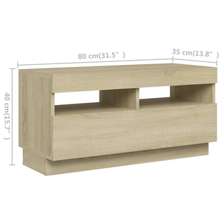 TV Cabinet with LED Lights Sonoma Oak 260x35x40 cm - Giant Lobelia