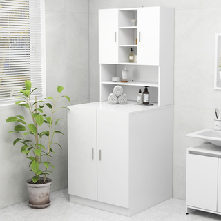 Washing Machine Cabinet White - Giant Lobelia