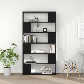 Book Cabinet Room Divider Black 100x24x188 cm - Giant Lobelia