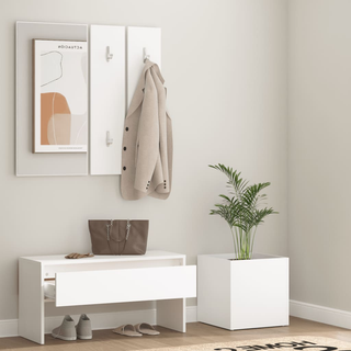 vidaXL Hallway Furniture Set White Engineered Wood - Giant Lobelia