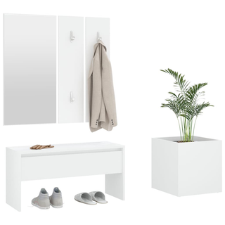 vidaXL Hallway Furniture Set White Engineered Wood - Giant Lobelia