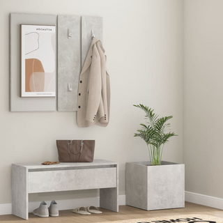 vidaXL Hallway Furniture Set Concrete Grey Engineered Wood - Giant Lobelia