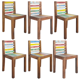 vidaXL Dining Chairs 6 pcs Solid Reclaimed Wood - Giant Lobelia