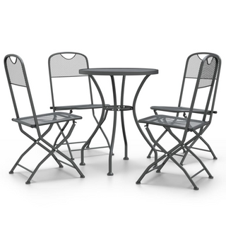 5 Piece Garden Dining Set Expanded Metal Mesh Anthracite - Giant Lobelia