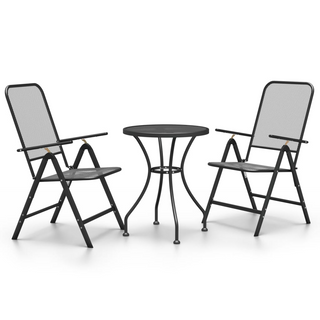 3 Piece Garden Dining Set Expanded Metal Mesh Anthracite - Giant Lobelia