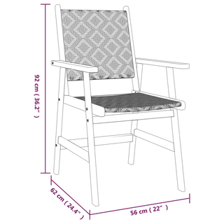 3 Piece Garden Dining Set Solid Wood Acacia - Giant Lobelia