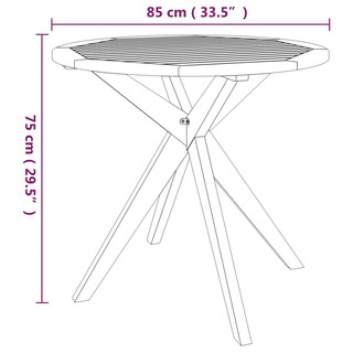 3 Piece Garden Dining Set Solid Wood Acacia - Giant Lobelia