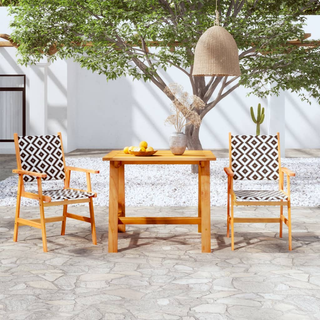 3 Piece Garden Dining Set Solid Acacia Wood - Giant Lobelia