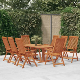 Folding Garden Chairs 8 pcs Solid Wood Eucalyptus - Giant Lobelia