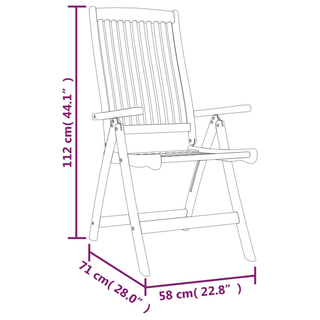 Folding Garden Chairs 8 pcs Solid Wood Eucalyptus - Giant Lobelia