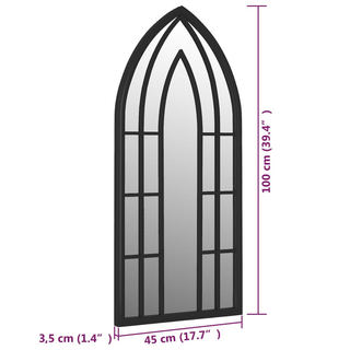 vidaXL Mirror Black 100x45 cm Iron for Indoor Use - Giant Lobelia