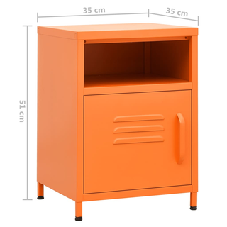 vidaXL Nightstands 2 pcs Orange 35x35x51 cm Steel - Giant Lobelia