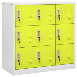 vidaXL Locker Cabinets 2 pcs Light Grey and Green 90x45x92.5 cm Steel - Giant Lobelia