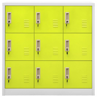 vidaXL Locker Cabinets 2 pcs Light Grey and Green 90x45x92.5 cm Steel - Giant Lobelia