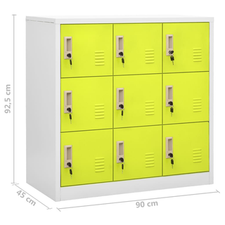 vidaXL Locker Cabinets 2 pcs Light Grey and Green 90x45x92.5 cm Steel - Giant Lobelia