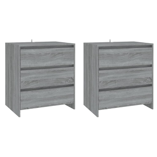 3 Piece Sideboard Grey Sonoma Engineered Wood - Giant Lobelia