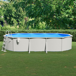 vidaXL Swimming Pool with Safety Ladder 610x360x120 cm - Giant Lobelia