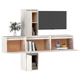 vidaXL TV Cabinets 5 pcs White Solid Wood Pine - Giant Lobelia