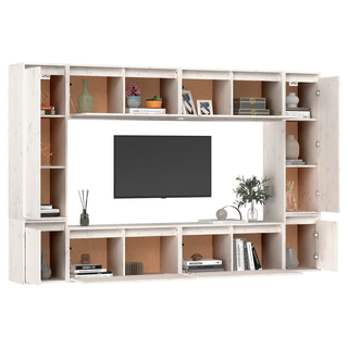 vidaXL TV Cabinets 8 pcs White Solid Wood Pine - Giant Lobelia