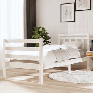 Bed Frame White Solid Wood 90x200 cm - Giant Lobelia