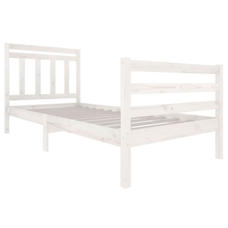 Bed Frame White Solid Wood 90x200 cm - Giant Lobelia