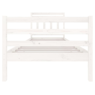 Bed Frame White Solid Wood 90x200 cm - Giant Lobelia