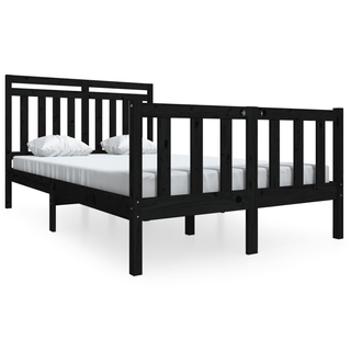 Bed Frame Black Solid Wood 140x200 cm - Giant Lobelia