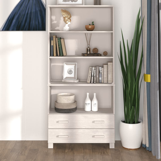 Highboard HAMAR Solid Wood Pine White - Giant Lobelia