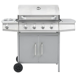 vidaXL Gas Barbecue Grill 4+1 Cooking Zone Silver Stainless Steel - Giant Lobelia