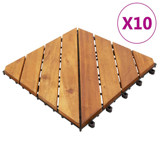 vidaXL Decking Tiles 10 pcs 30x30 cm Solid Acacia Wood - Giant Lobelia